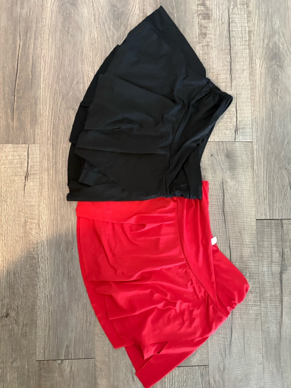Black and Red Layered Mini Skirts - Set